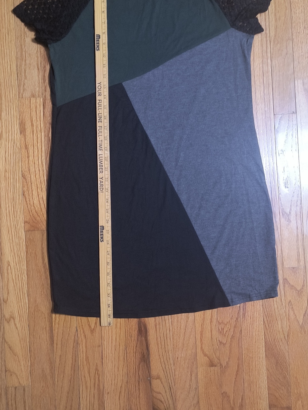3/$10⭐ Shein color block t-shirt dress, women's large, green, gray, black - Picture 7 of 12